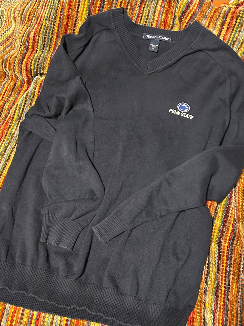 Devon & Jones men’s Penn State Navy blue 100% cotton Sweater size XL